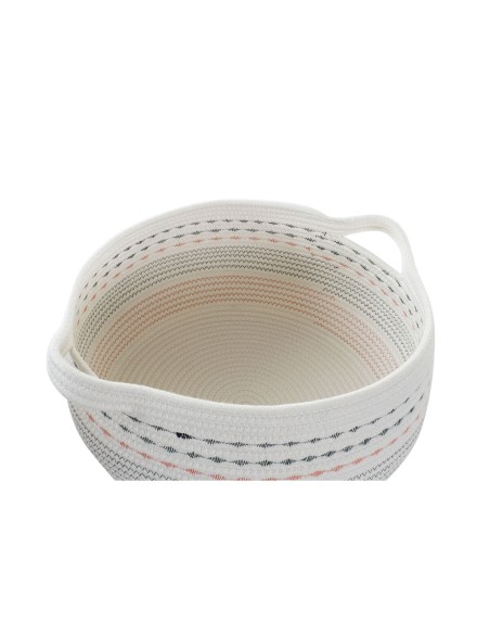 Set de basket DKD Home Decor Blanc Noir Orange 52 x 43 x 25 cm