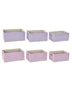 Set de basket DKD Home Decor 40,5 x 27,5 x 18 cm Polyester (2 Unités)
