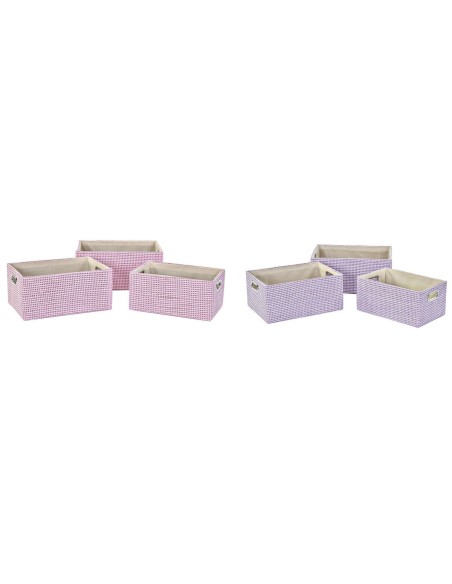 Set de basket DKD Home Decor 40,5 x 27,5 x 18 cm Polyester (2 Unités)
