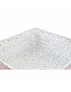 Set de basket DKD Home Decor Polyester 8,5 cm 26 x 26 x 9 cm Fibre naturelle Boho méditerranéen (4 Pièces) 2