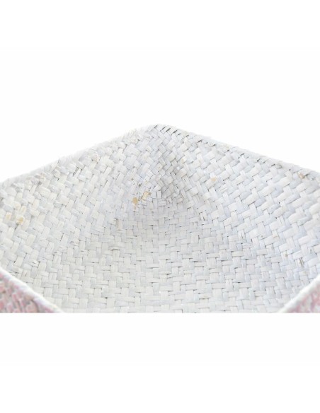 Set de basket DKD Home Decor Polyester 8,5 cm 26 x 26 x 9 cm Fibre naturelle Boho méditerranéen (4 Pièces)