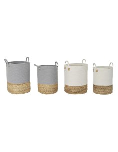 Set de basket DKD Home Decor 40 x 40 x 52 cm Fibre naturelle Boho (2 Unités)