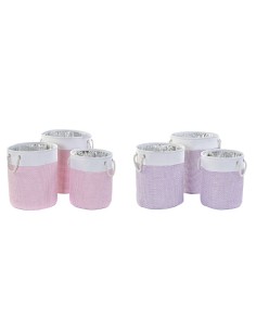 Set de basket DKD Home Decor Polyester 40 x 40 x 49 cm (2 Unités)