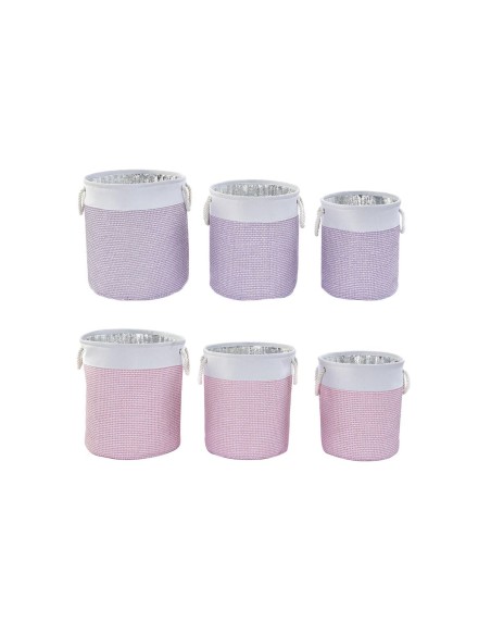 Set de basket DKD Home Decor Polyester 40 x 40 x 49 cm (2 Unités)