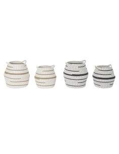 Set de basket DKD Home Decor 40 x 40 x 40 cm Jute Boho (2 Unités)