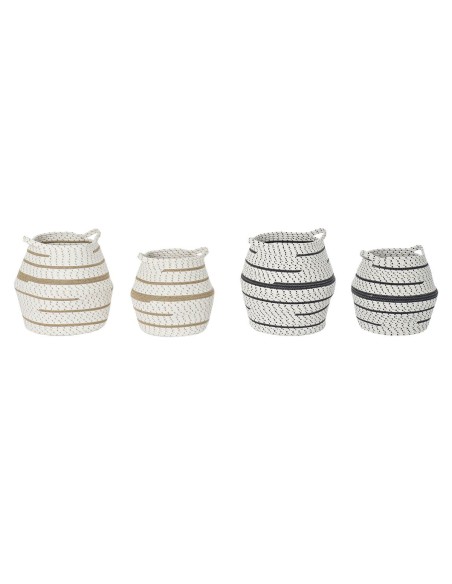 Set de basket DKD Home Decor 40 x 40 x 40 cm Jute Boho (2 Unités)
