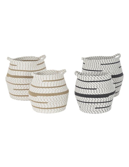 Set de basket DKD Home Decor 40 x 40 x 40 cm Jute Boho (2 Unités)