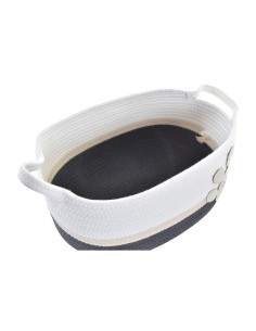 Set de basket DKD Home Decor Blanc Gris Crème 60 x 31 x 25 cm (3 Pièces) 2