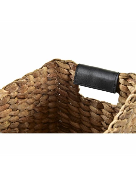 Set de basket DKD Home Decor Blanc Noir Naturel Blanc/Noir Polyuréthane Bois Métal Fibre naturelle Colonial 30 x 40 cm 32 x 25 x