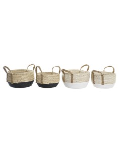 Set de basket DKD Home Decor 33 x 33 x 20 cm Fibre naturelle (2 Unités)