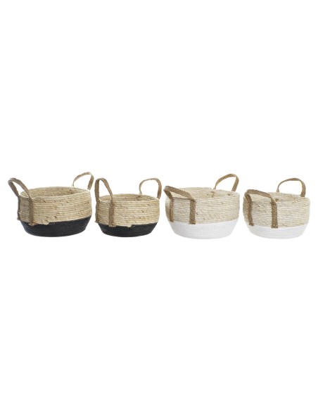 Set de basket DKD Home Decor 33 x 33 x 20 cm Fibre naturelle (2 Unités)