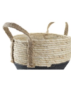 Set de basket DKD Home Decor 33 x 33 x 20 cm Fibre naturelle (2 Unités) 2