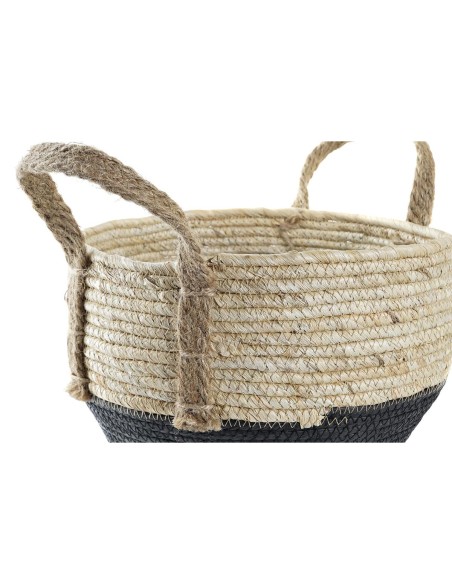 Set de basket DKD Home Decor 33 x 33 x 20 cm Fibre naturelle (2 Unités)