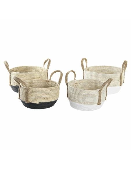 Set de basket DKD Home Decor 33 x 33 x 20 cm Fibre naturelle (2 Unités)