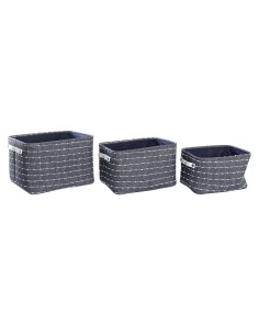 Set de basket DKD Home Decor 38 x 28 x 25 cm Polyester