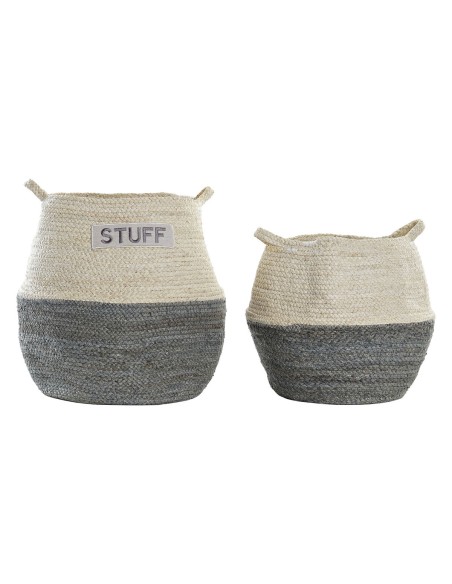 Set de basket DKD Home Decor Fibre naturelle (40 x 40 x 38 cm)