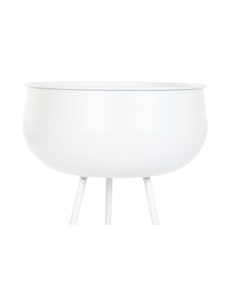 Cache-pot Home ESPRIT Blanc Métal Urbaine 34 x 34 x 70 cm (2 Pièces)
