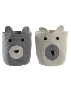 Panier DKD Home Decor Polyester Enfant Ours (25 x 25 x 37 cm) (2 Unités)