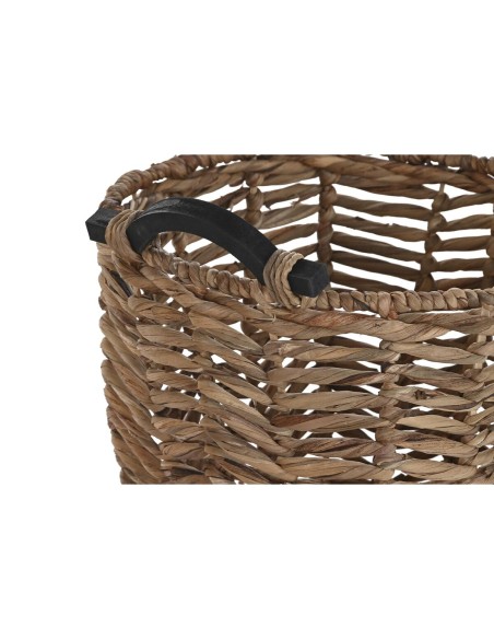 Set de basket DKD Home Decor Bois Colonial Fibre (46 x 46 x 40 cm)