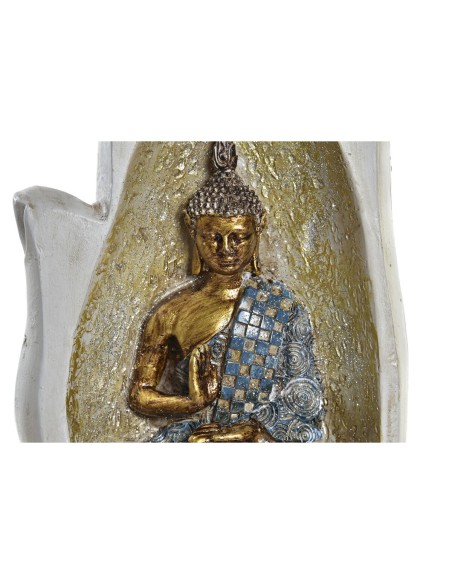 Figurine Décorative DKD Home Decor Gris Doré Buda Résine (10 x 7,2 x 20,9 cm) (2 Unités)