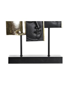 Figurine Décorative DKD Home Decor Noir Doré Buda Oriental 22,5 x 8 x 30,7 cm (2 Unités) 2