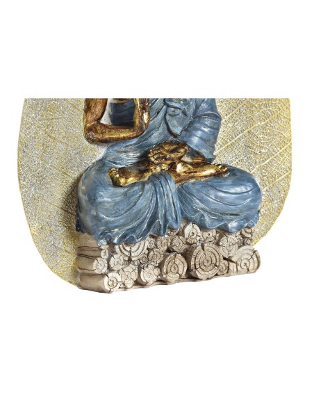 Figurine Décorative DKD Home Decor Bleu Rouge Orange Doré Buda Oriental 15,5 x 5 x 20,7 cm (3 Unités)