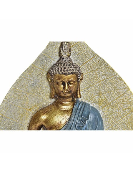 Figurine Décorative DKD Home Decor Bleu Rouge Orange Doré Buda Oriental 15,5 x 5 x 20,7 cm (3 Unités)