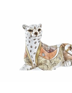 Figurine Décorative DKD Home Decor Blanc Orange Léopard Colonial 24 x 10 x 12 cm 2