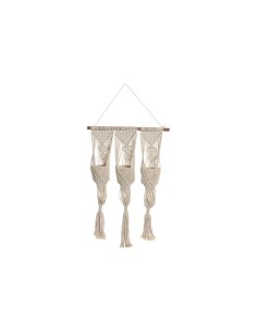 Cache-pot Home ESPRIT Coton Bois Urbaine 46 x 2 x 93 cm