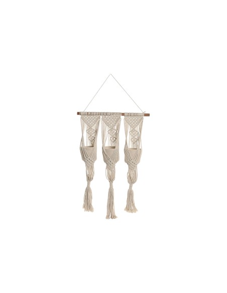 Cache-pot Home ESPRIT Coton Bois Urbaine 46 x 2 x 93 cm