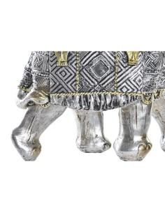 Figurine Décorative DKD Home Decor Eléphant Argenté Doré Résine (22,5 x 10,7 x 21,5 cm) (2 Unités) 2