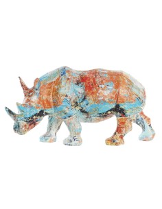 Figurine Décorative DKD Home Decor 34 x 12,5 x 16,5 cm Multicouleur Rhinocéros Moderne