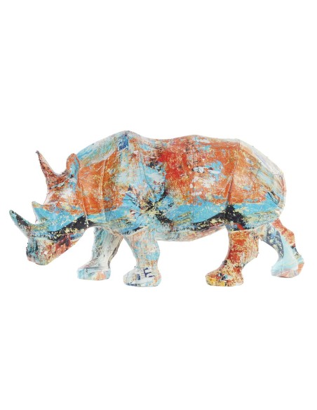 Figurine Décorative DKD Home Decor 34 x 12,5 x 16,5 cm Multicouleur Rhinocéros Moderne