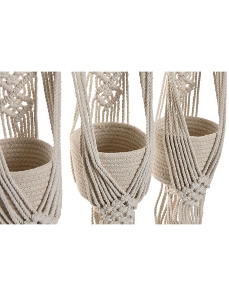 Cache-pot Home ESPRIT Coton Bois Urbaine 46 x 2 x 93 cm