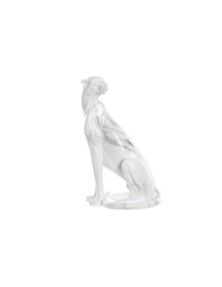 Figurine Décorative DKD Home Decor Gris Blanc Léopard Résine Marbre (25 x 18 x 41 cm)