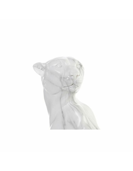 Figurine Décorative DKD Home Decor Gris Blanc Léopard Résine Marbre (25 x 18 x 41 cm)