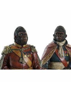 Figurine Décorative DKD Home Decor 14 x 12,5 x 31,5 cm Marron Multicouleur Colonial Gorille (2 Unités) 2