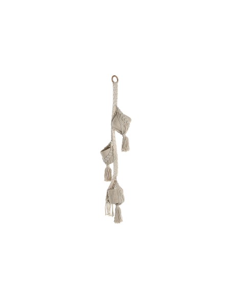 Cache-pot Home ESPRIT Coton Bois Urbaine 46 x 2 x 93 cm