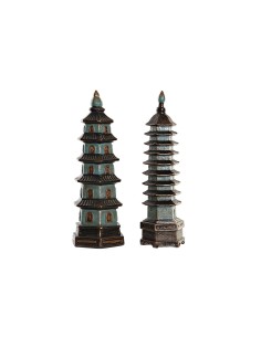 Figurine Décorative DKD Home Decor 15 x 17 x 50 cm Turquoise Oriental (2 Unités)