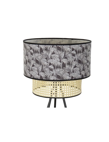 Lampadaire DKD Home Decor Naturel Noir Métal Palmiers Polyester Colonial (60 x 60 x 129 cm)