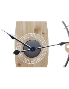 Horloge Murale DKD Home Decor Blanc Naturel Fer Bois MDF 61 x 4,5 x 66 cm (2 Unités) 2