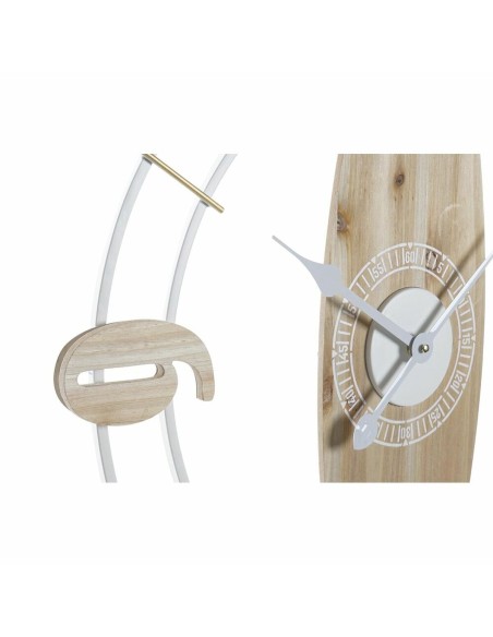 Horloge Murale DKD Home Decor Blanc Naturel Fer Bois MDF 61 x 4,5 x 66 cm (2 Unités)