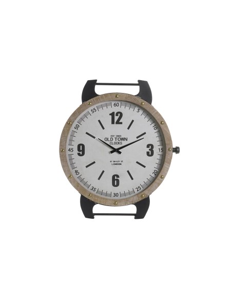 Horloge Murale DKD Home Decor Naturel MDF Blanc Fer (52 x 5 x 60 cm)