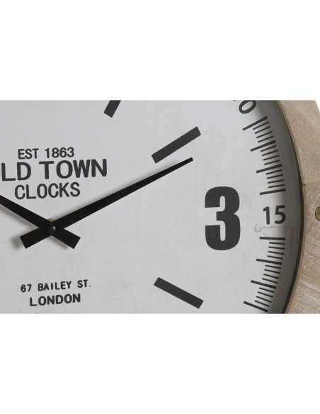 Horloge Murale DKD Home Decor Naturel MDF Blanc Fer (52 x 5 x 60 cm)