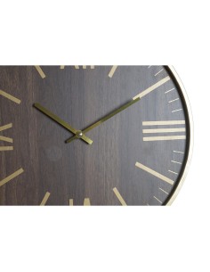 Horloge Murale DKD Home Decor 40 x 4 x 40 cm Noir Marron Fer Pendule Bois MDF (2 Unités) 2