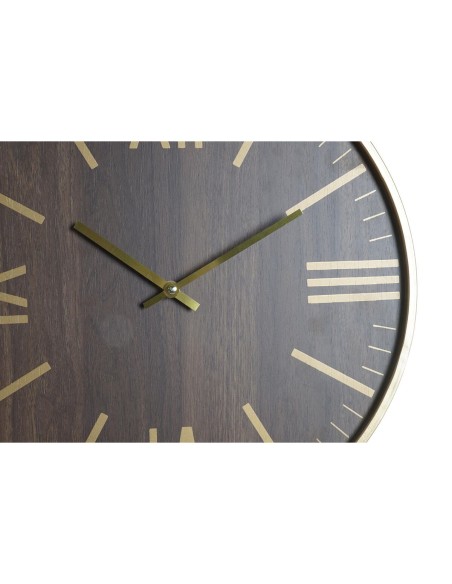 Horloge Murale DKD Home Decor 40 x 4 x 40 cm Noir Marron Fer Pendule Bois MDF (2 Unités)