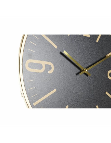 Horloge Murale DKD Home Decor 40 x 4 x 40 cm Noir Marron Fer Pendule Bois MDF (2 Unités)