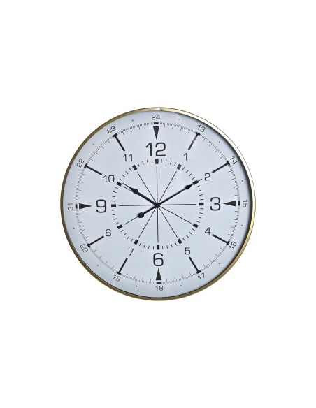 Horloge Murale DKD Home Decor Verre Doré Métal Blanc Boussole (60 x 3 x 60 cm)