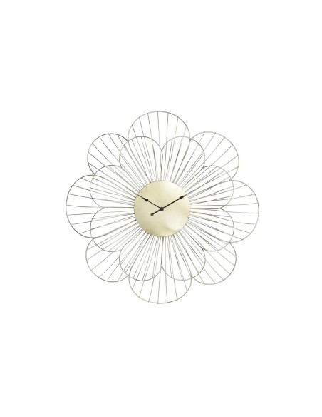 Horloge Murale DKD Home Decor Fleur Doré Métal (57 x 4 x 57 cm)