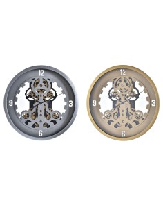 Horloge Murale DKD Home Decor Doré Argenté Verre Fer 50 x 8 x 50 cm (3 Unités) (2 Unités)